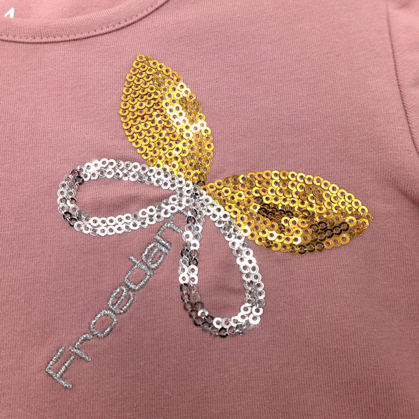 זוג חולצות עם אפליקציות ושרוול 3/4 בנות