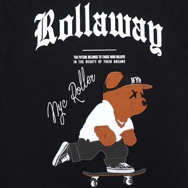 זוג חולצות לייקרה עם רקמת קלפים ודובי בנים