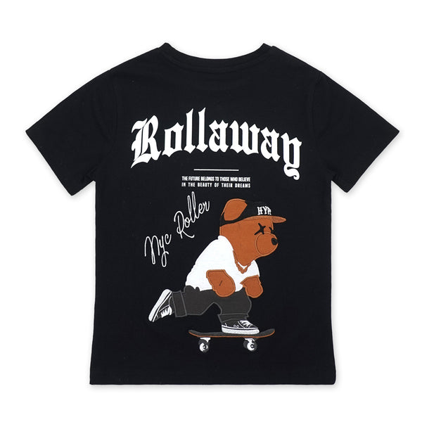 זוג חולצות לייקרה עם רקמת קלפים ודובי בנים