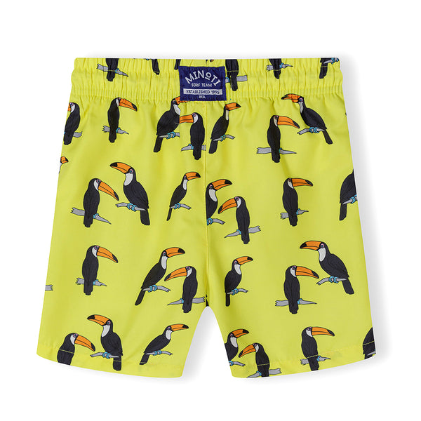 בגד ים מינוטי צהוב הדפס טוקאנים תינוקות