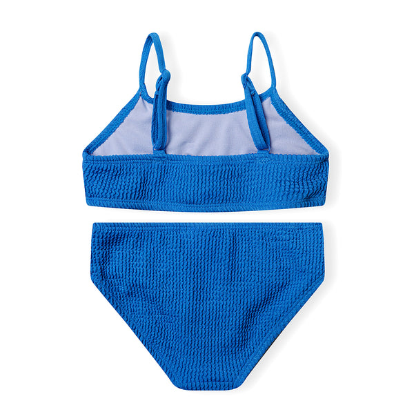 בגד ים מינוטי ביקיני כחול טקסטורת כיווצים בנות