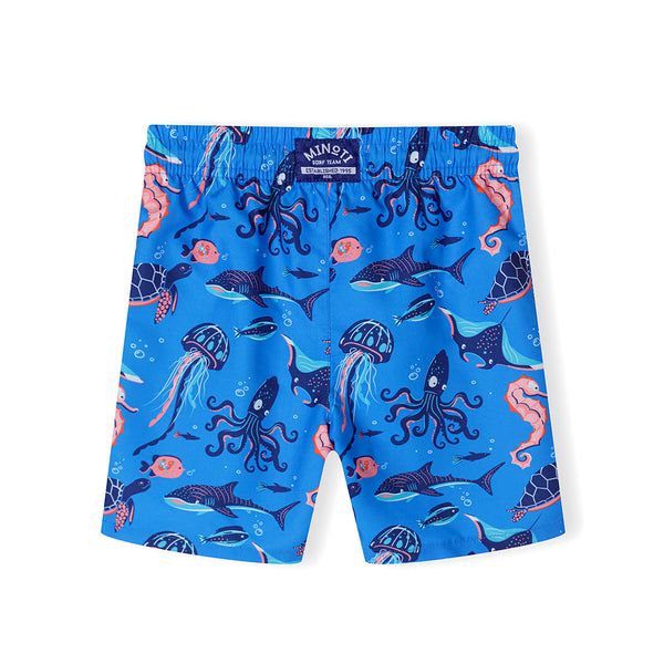 בגד ים מינוטי כחול הדפס חיות ים תינוקות