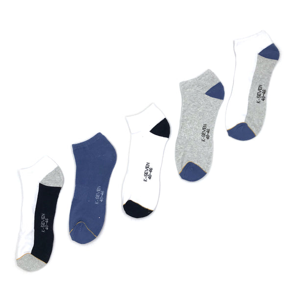 מארז 5 גרבי קרסוליות חצי מגבת גברים 40-46