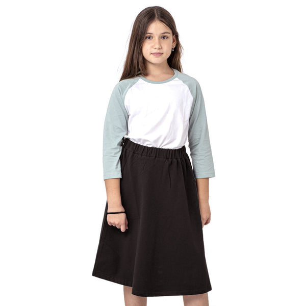 מארז 3 חצאיות ברך פרנץ' טרי שחור-כחול-מרנגו בנות