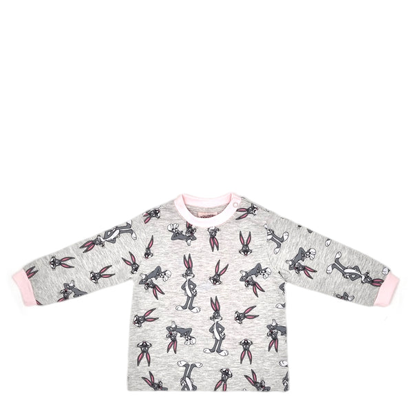 פיג'מת באגס באני אפורה תינוקות בנות