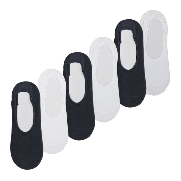 מארז 6 גרבי עקביות נמוכות שחור-לבן גברים 40-46