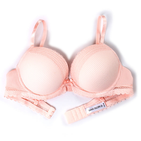 זוג חזיות פוש-אפ ורודה ולבנה נשים 75A-90C