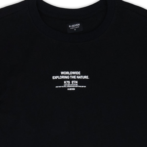 חולצה מודפסת עם שרוול ריב