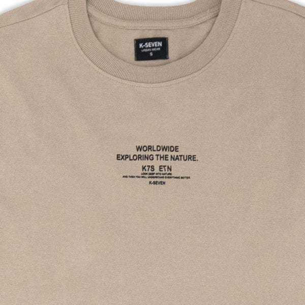 חולצה מודפסת עם שרוול ריב