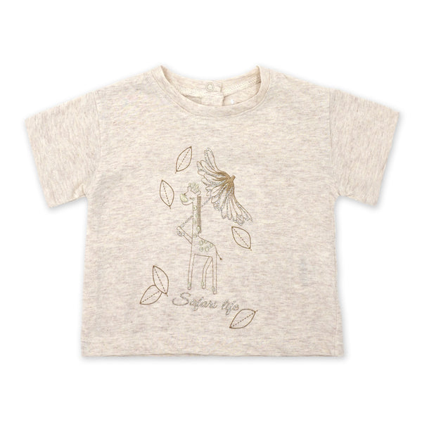 מארז 3 חולצות מודפסות קרם-קאמל-אפרסק תינוקות בנות