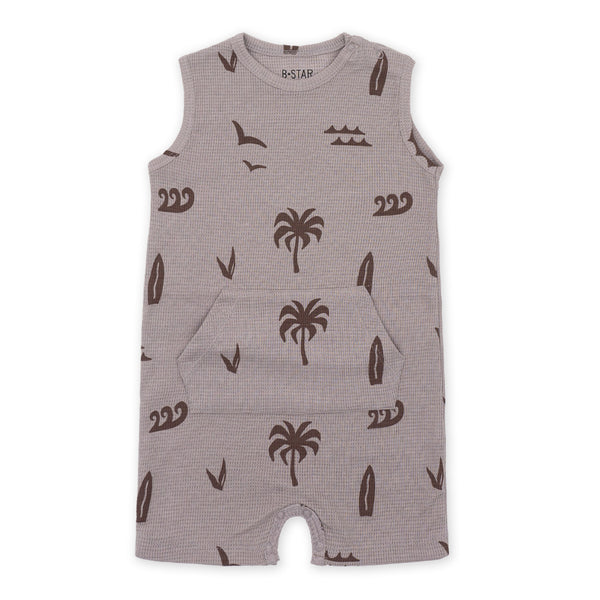 זוג אוברולים מודפסים בד ופל תינוקות בנים