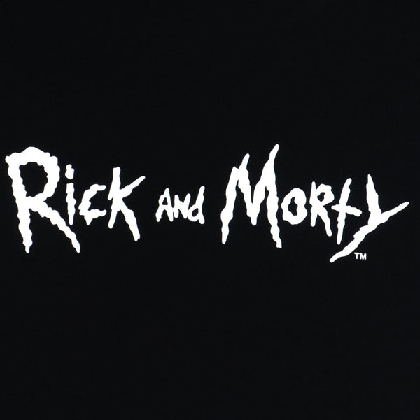 חולצה אוברסייז שחורה הדפס ריק ומורטי גברים