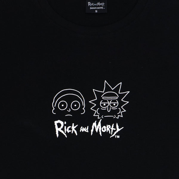 חולצה אוברסייז שחורה הדפס ריק ומורטי גברים