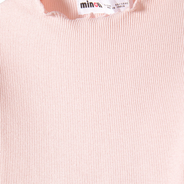 חולצת ריב מינוטי שרוול ארוך תינוקות ופעוטות בנות 12M-3Y