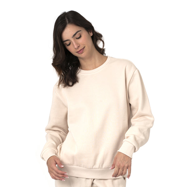 סווטשירט עם מנז'ט וצווארון מעוגל