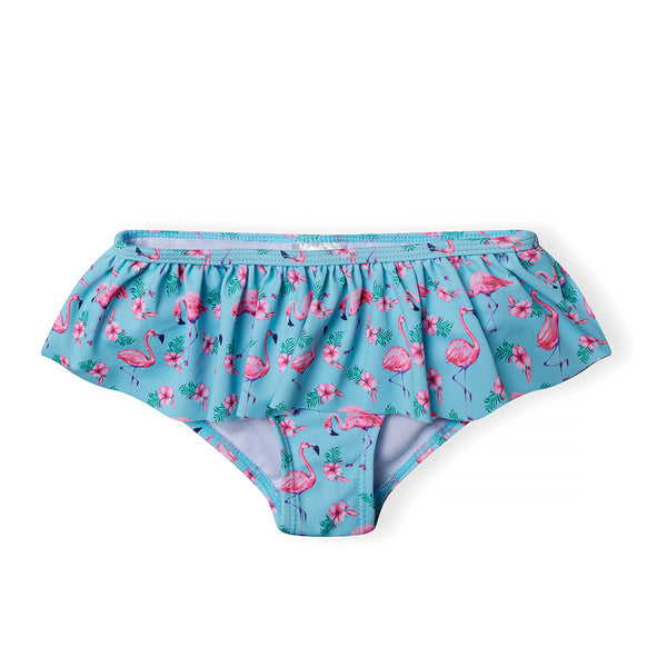 ביקיני מינוטי כתפיה א-סימטרית הדפס פלמינגו בנות