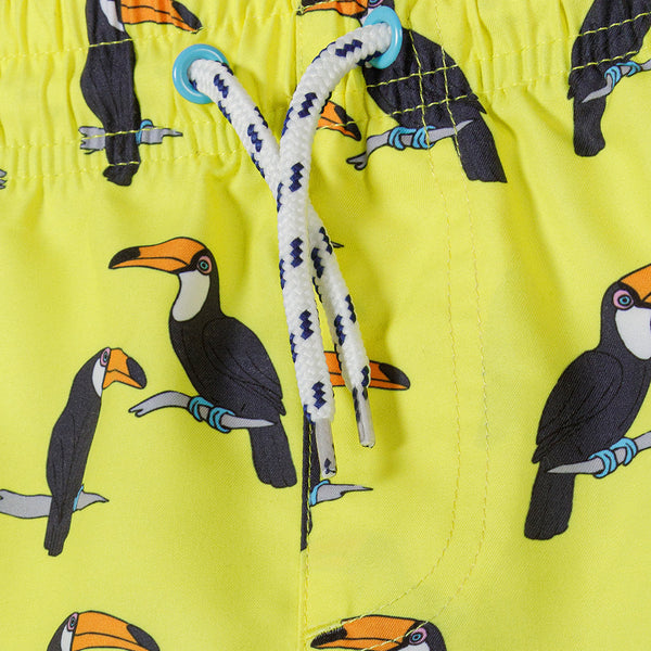 בגד ים מינוטי צהוב הדפס טוקאנים תינוקות