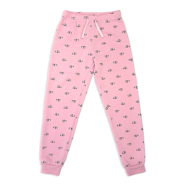 זוג פיג'מות פוטר מודפסות ורוד-אפור בנות