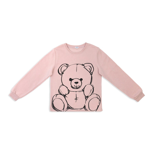 זוג פיג'מות פוטר מודפסות שחור-אפרסק בנות