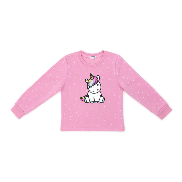 זוג פיג'מות פוטר מודפסות ורוד-לבן בנות