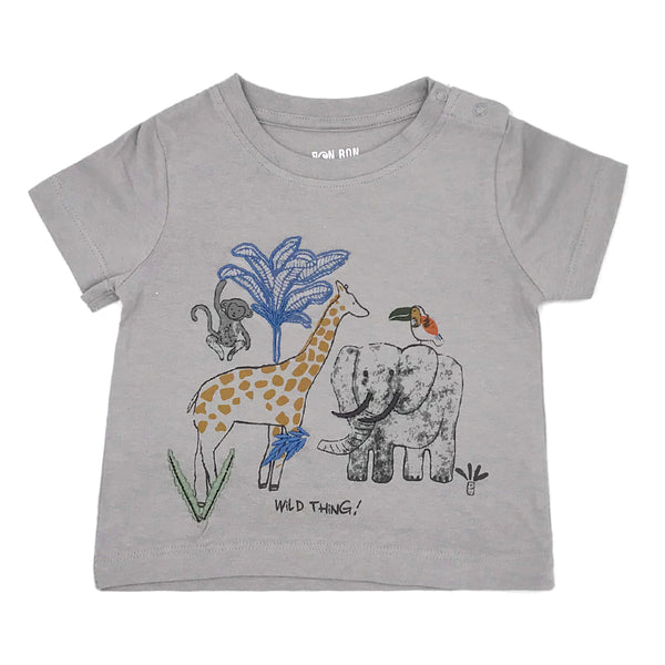 חולצה מודפסת רקמת חיות Wild Thing לתינוק ופעוט 6-18M