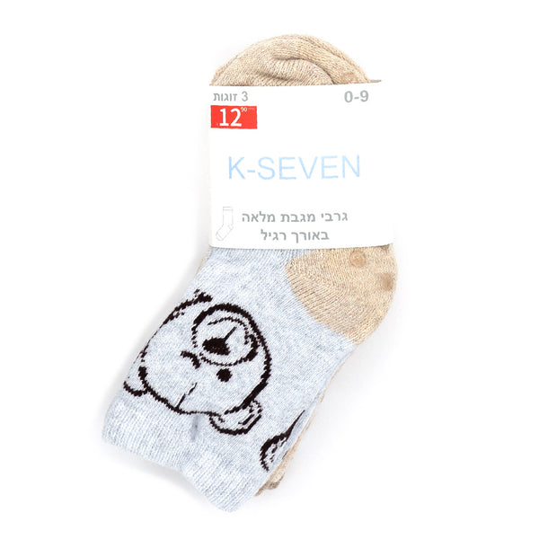 מארז 3 גרבי מגבת מלאה