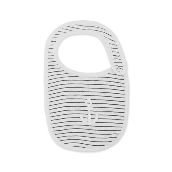 סט אוברול, בגד גוף וסינר בד ופל כחול-לבן תינוקות בנים