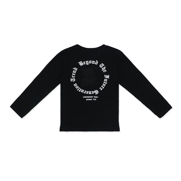 זוג חולצות לייקרה שחור לבן הדפס מובלט בנים