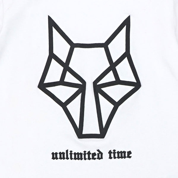 זוג חולצות לייקרה שחור לבן הדפס מובלט בנים