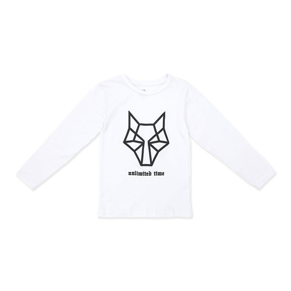 זוג חולצות לייקרה שחור לבן הדפס מובלט בנים