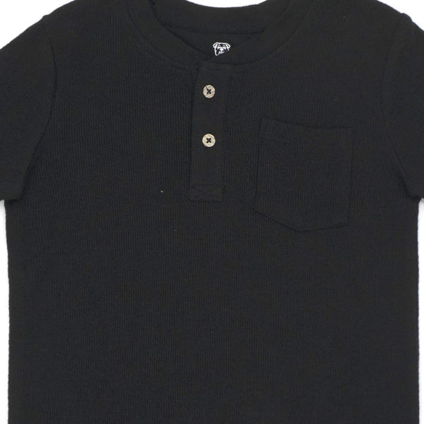 חולצת ריב עם כפתורים וכיס בנים