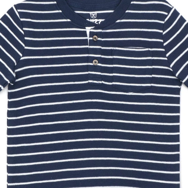 חולצת פסים כחולה בד ריב בנים