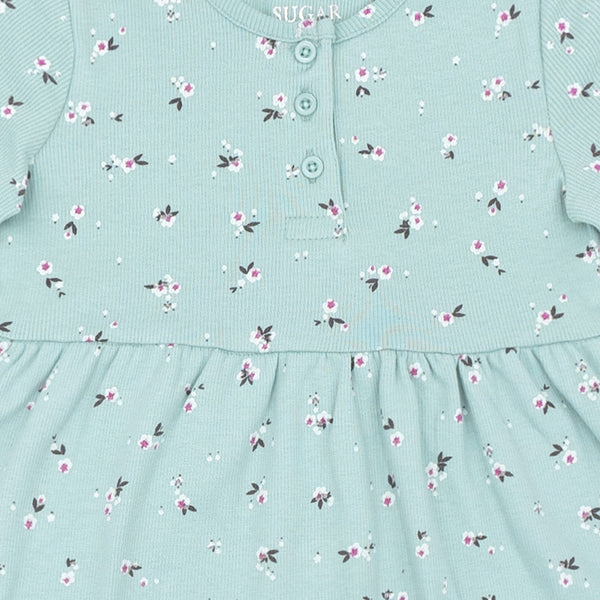 שמלת בד ריב פרחונית בנות