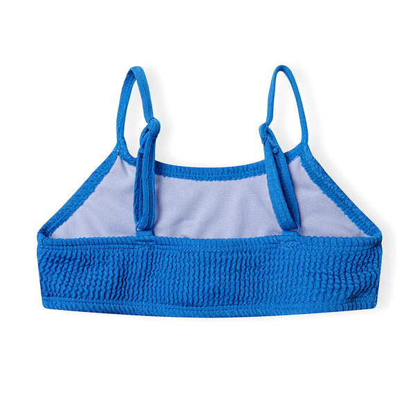 בגד ים מינוטי ביקיני כחול טקסטורת כיווצים בנות