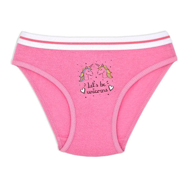 מארז 5 תחתוני כותנה מודפסים פס גומי חיצוני בנות