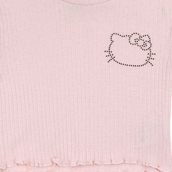 חולצת ריב עם תבליט אבנים הלו קיטי בנות