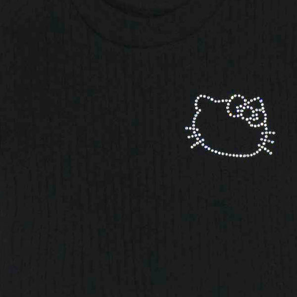 חולצת ריב עם תבליט אבנים הלו קיטי בנות