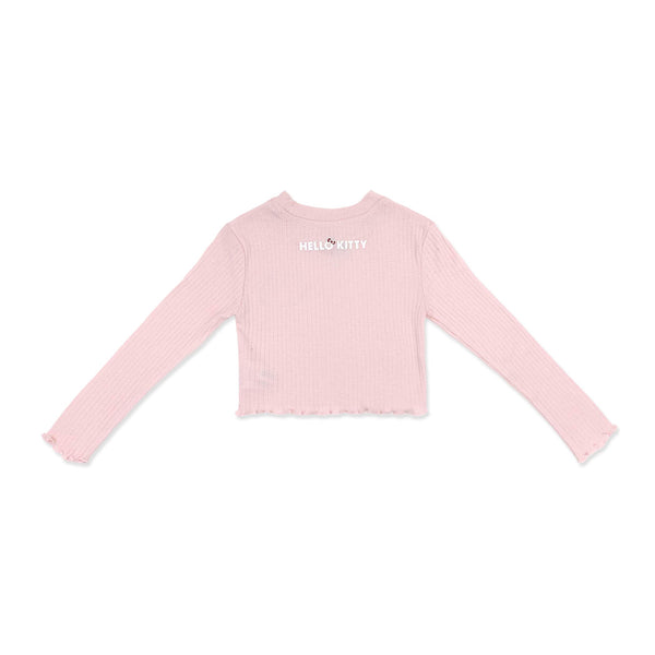 חולצת ריב עם תבליט אבנים הלו קיטי בנות