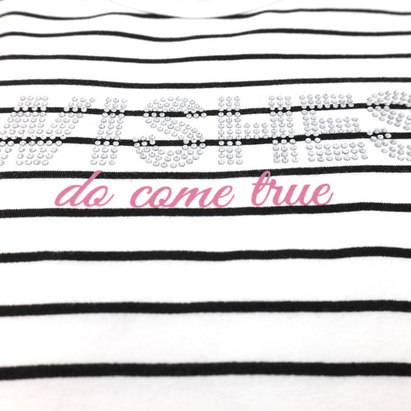 זוג חולצות עם אפליקציות ושרוול 3/4 לבן-מנטה בנות