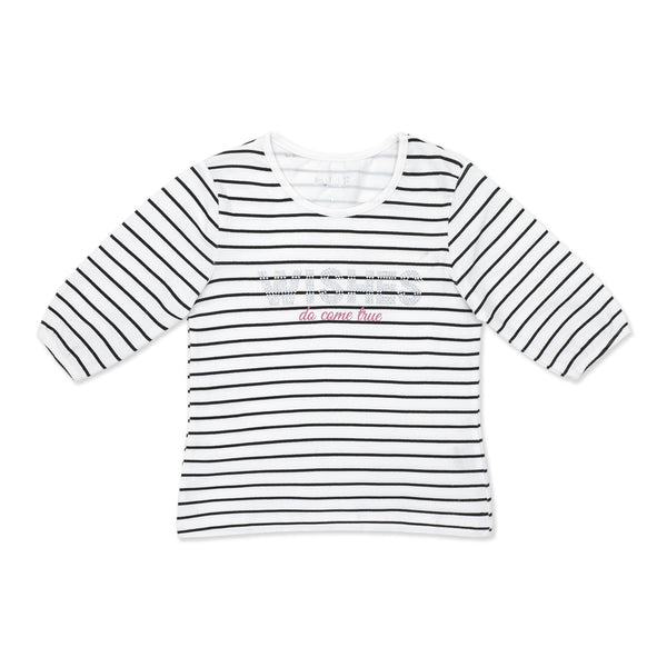 זוג חולצות עם אפליקציות ושרוול 3/4 לבן-מנטה בנות