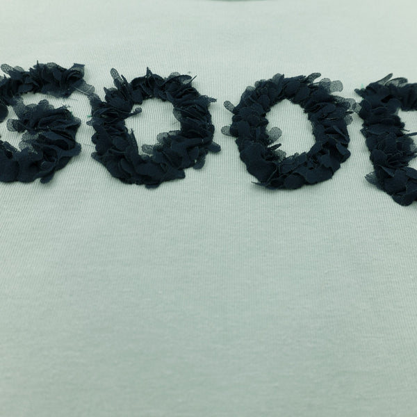 זוג חולצות עם אפליקציות ושרוול 3/4 לבן-מנטה בנות