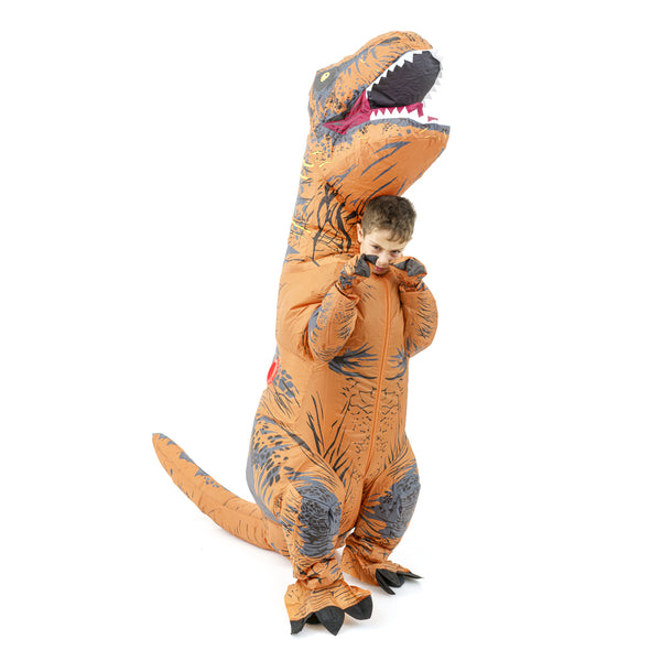 תחפושת מתנפחת דינוזאור חום מידת ילדים