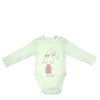 מארז 3 בגדי גוף מודפסים לבן-שמנת, ירוק-מנטה בהיר וורוד-בייבי תינוקות בנות 6-12M