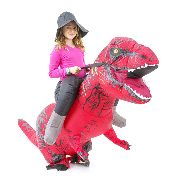 תחפושת מתנפחת טי-רקס עם רוכב לילדים ובוגרים