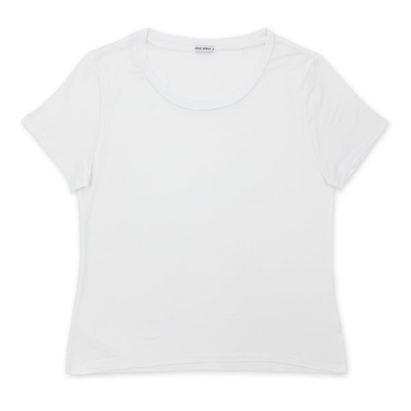 חולצת ויסקוזה חלקה צווארון עגול נשים