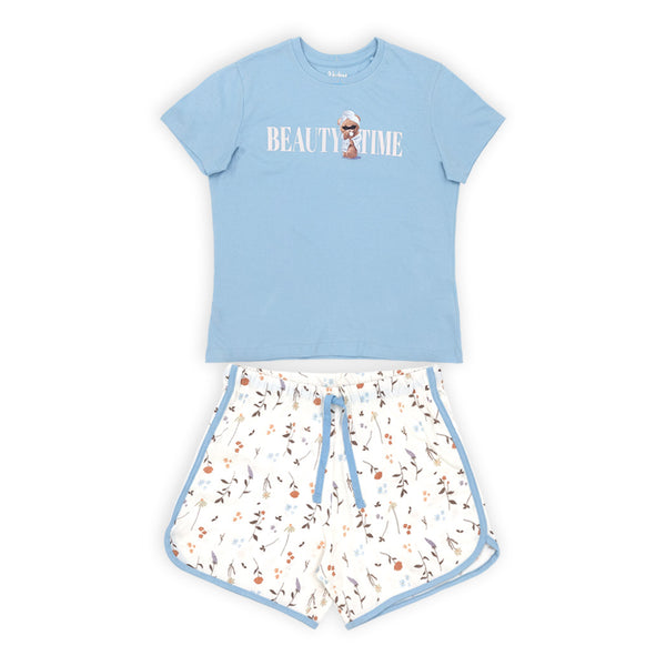 זוג פיג'מות קצרות מודפסות