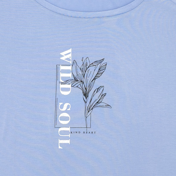 חולצת ויסקוזה מודפסת Wild Soul נשים