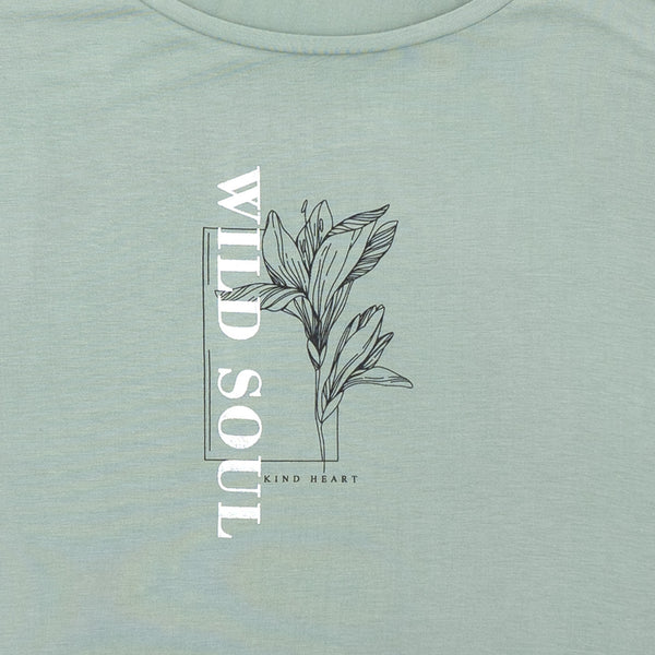 חולצת ויסקוזה מודפסת Wild Soul נשים