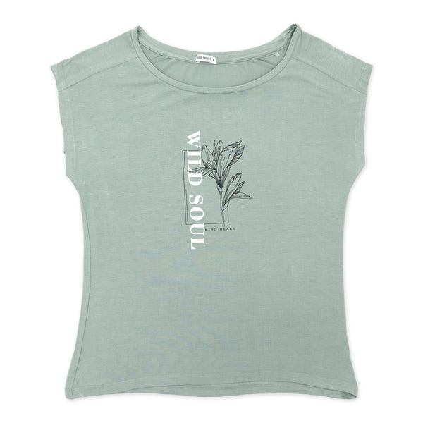 חולצת ויסקוזה מודפסת Wild Soul נשים