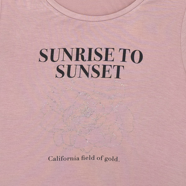 חולצת ויסקוזה מודפסת Sunrise To Sunset נשים